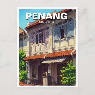 Penang Malaysia Heritage Townhouse Travel Postkarte