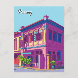 Penang Malaysia Heritage Townhouse Travel Postkarte