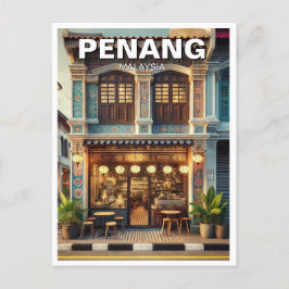 Penang Malaysia Shophouse Postkarte