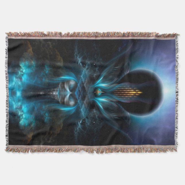 Penapia Fraktal Art Throw Blanket Decke (Vorderseite)