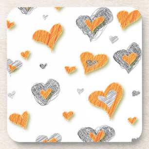 Pencil Art Hearts Cork Untersetzer