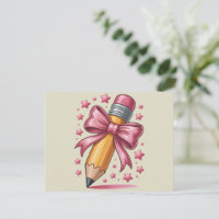 Pencil Coquette Bow Lehrer Wertschätzungsschule