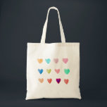 Pencil Crayon Hearts Tote Bag Tragetasche<br><div class="desc">Eine hübsche,  Bleistiftcreme-Pult-Tasche. Ein süßes Herzdesign!</div>