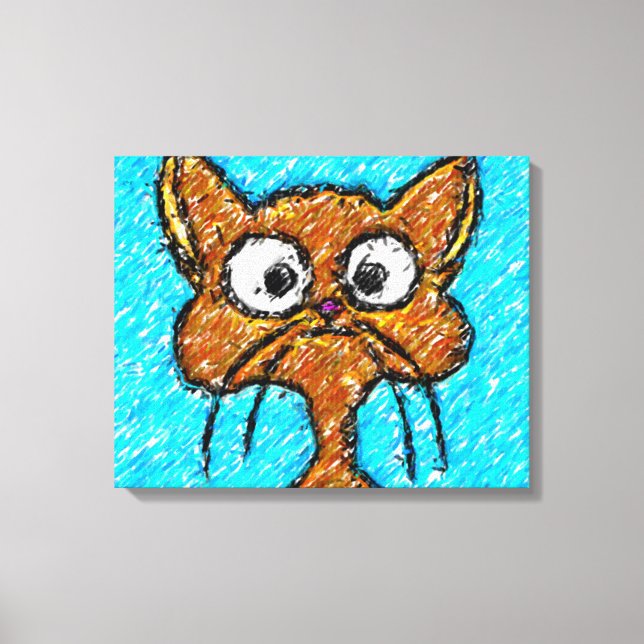 Pencil Crayon Kitty Leinwanddruck (Vorderseite)