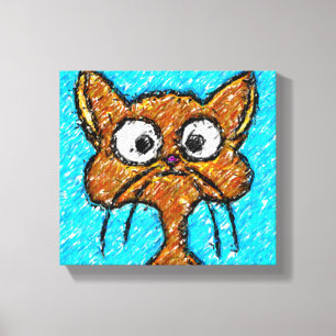 Pencil Crayon Kitty Leinwanddruck