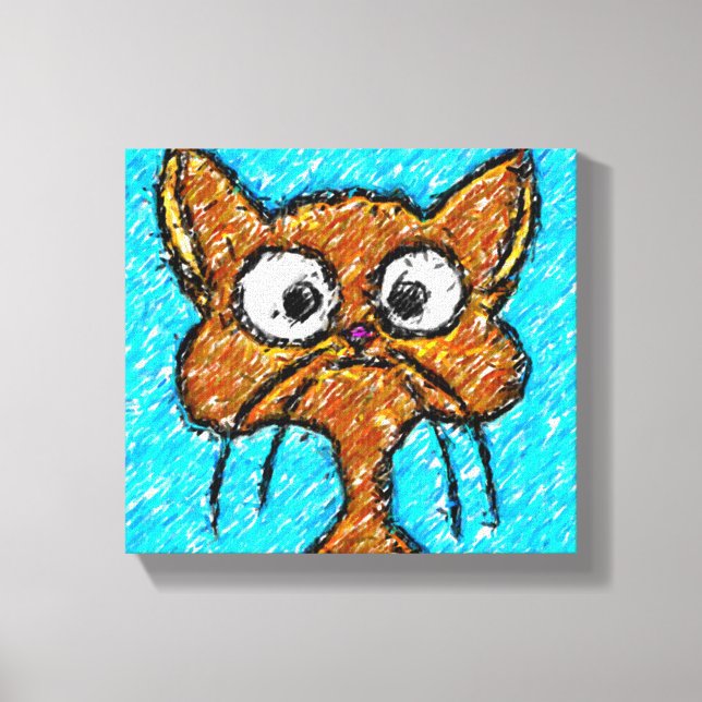 Pencil Crayon Kitty Leinwanddruck (Vorderseite)