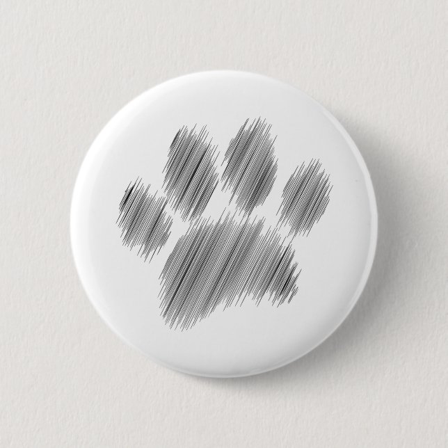 Pencil geätzte Hündin Paw Digital Art Button (Vorderseite)