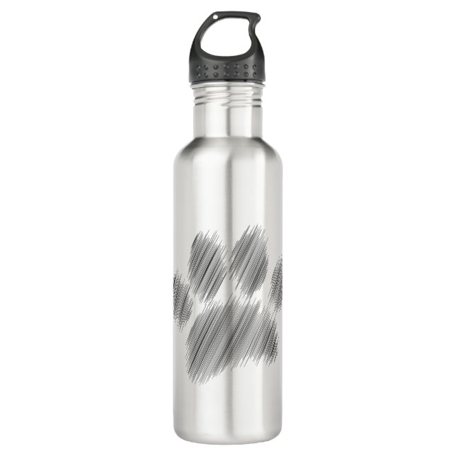 Pencil geätzte Hündin Paw Digital Art Edelstahlflasche (Vorderseite)