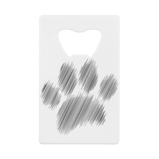 Pencil geätzte Hündin Paw Digital Art Geldbeutel Flaschenöffner (Vorderseite)