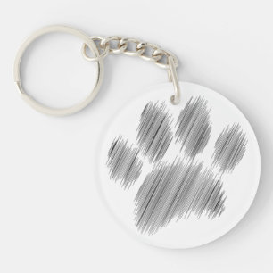 Pencil geätzte Hündin Paw Digital Art Schlüsselanhänger