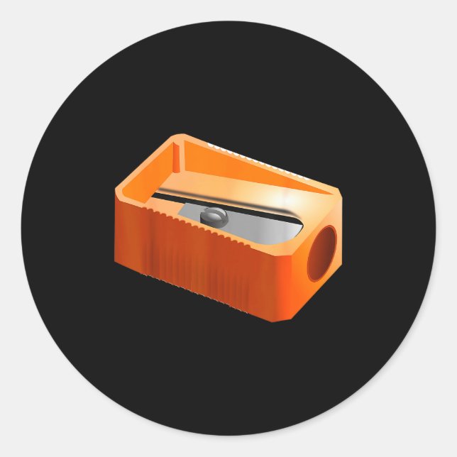 Pencil Sharpener Funny Office School Supplies Cost Runder Aufkleber (Vorderseite)
