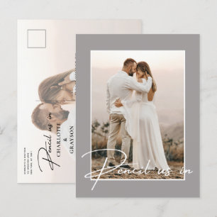 Pencil uns in Save the Date Foto Hochzeitsankündig Ankündigungspostkarte