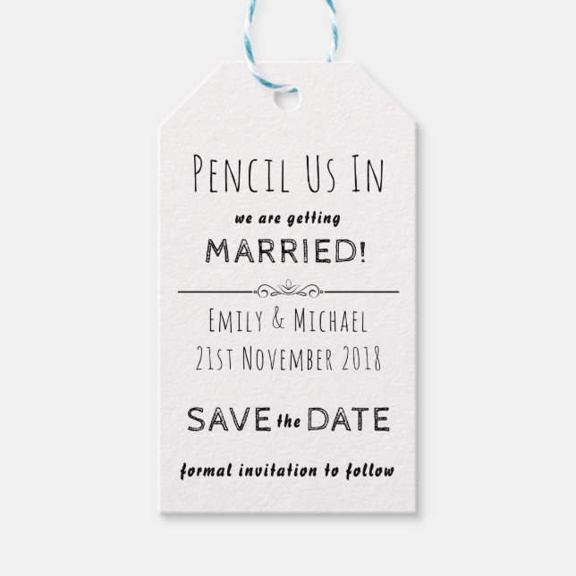 PENCIL US IN - kreieren Sie Ihre eigenen SAVE THE  Geschenkanhänger (Vorderseite)