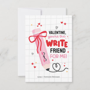 Pencil Valentine Vous êtes la carte d’ami WRITE