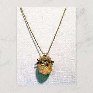 Pendant mit dem Kopf des Flusses Gott Achelous Postkarte