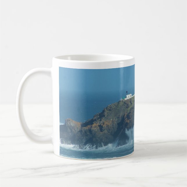 Pendeen Lighthouse Cornwall England Foto Kaffeetasse (Links)