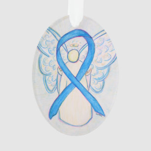 Pendentif d'ornement de l'ange du ruban bleu clair