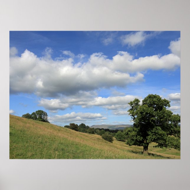 Pendle Hill Summer Abend Card Poster (Vorne)