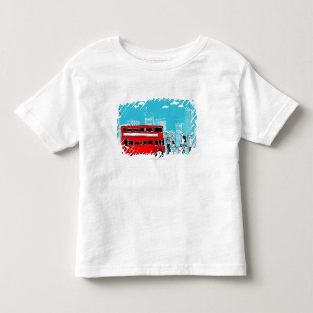 Pendler warteten an der Bushaltestelle Kleinkind T-shirt (Vorderseite)