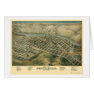 Pendleton ODER panoramische Karte - 1890's