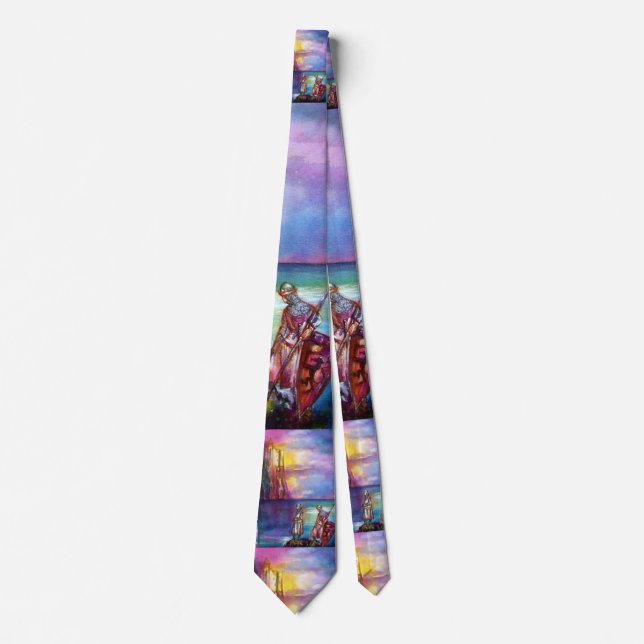 PENDRAGON Mittelalterliche Ritter, Sunset-See, Fan Krawatte (Vorderseite)