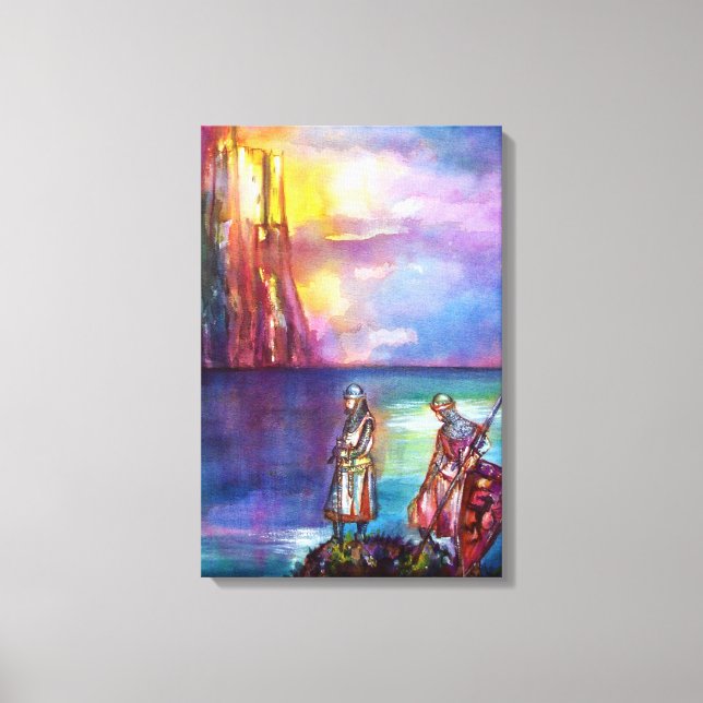 PENDRAGON Mittelalterliche Ritter, Sunset-See, Fan Leinwanddruck (Vorderseite)