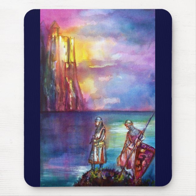PENDRAGON Mittelalterliche Ritter, Sunset-See, Fan Mousepad (Vorne)