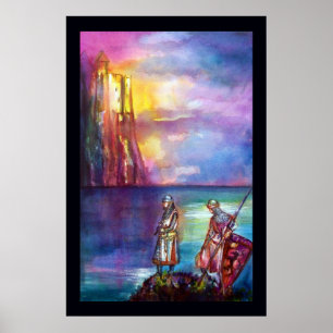 PENDRAGON Mittelalterliche Ritter, Sunset-See, Fan Poster