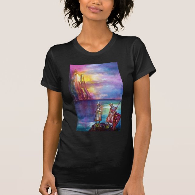 PENDRAGON Mittelalterliche Ritter, Sunset-See, Fan T-Shirt (Vorderseite)