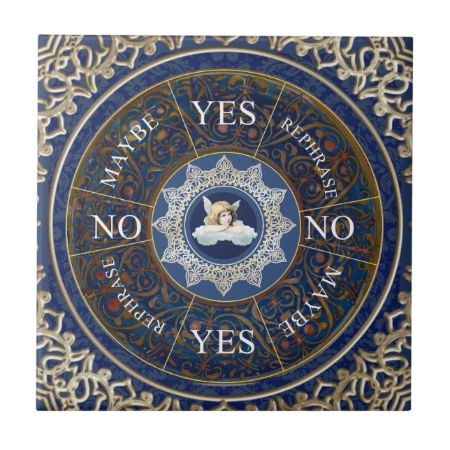 Pendulum Board Chart Divinity Game Angel Blue Fliese (Vorderseite)