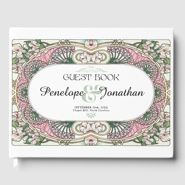 PENELOPE 01 A - Wedding Guestbook - Art Nouveau Gästebuch (Vorderseite)