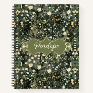 Penelope Dark Daisy Floral Deluxe Notizbuch