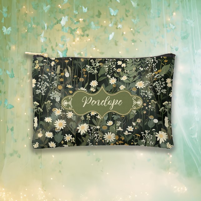 Penelope Dark Daisy Floral Zubehörtasche (Von Creator hochgeladen)