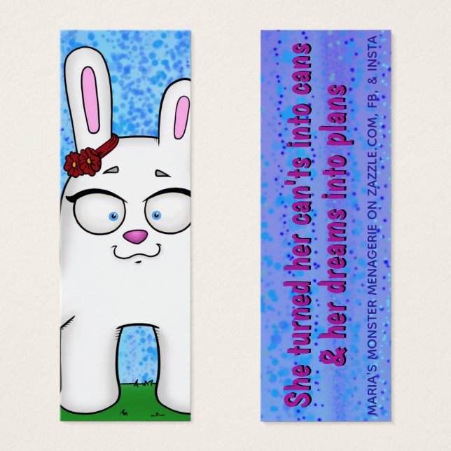 Penelope le lapin, avec citation, carte de bonheur (Devant & derrière)