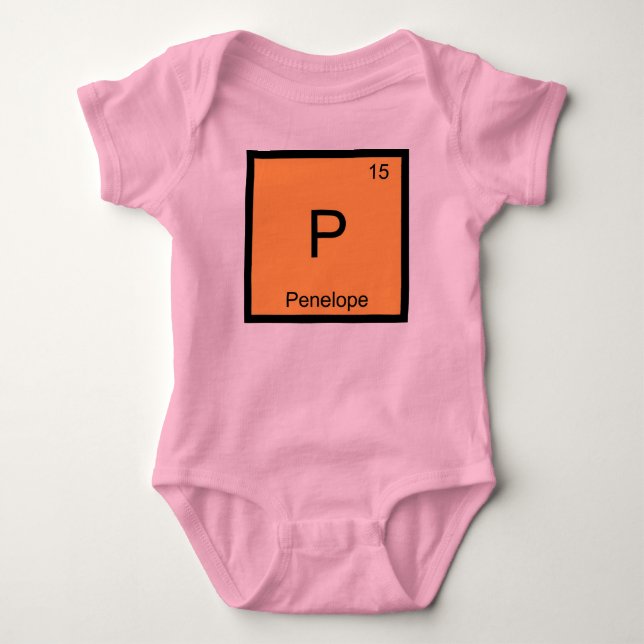 Penelope Name Chemistry Element Periodische Tabell Baby Strampler (Vorderseite)