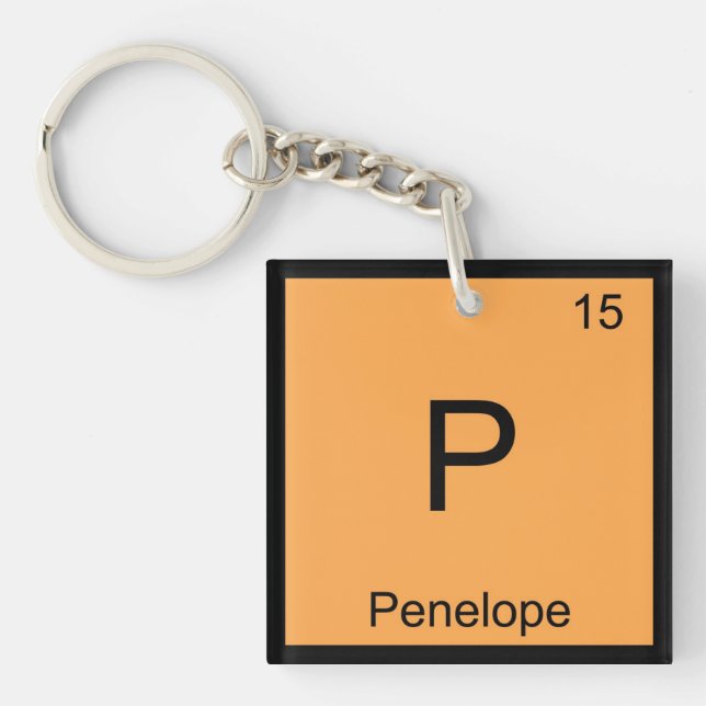 Penelope Name Chemistry Element Periodische Tabell Schlüsselanhänger (Vorderseite)