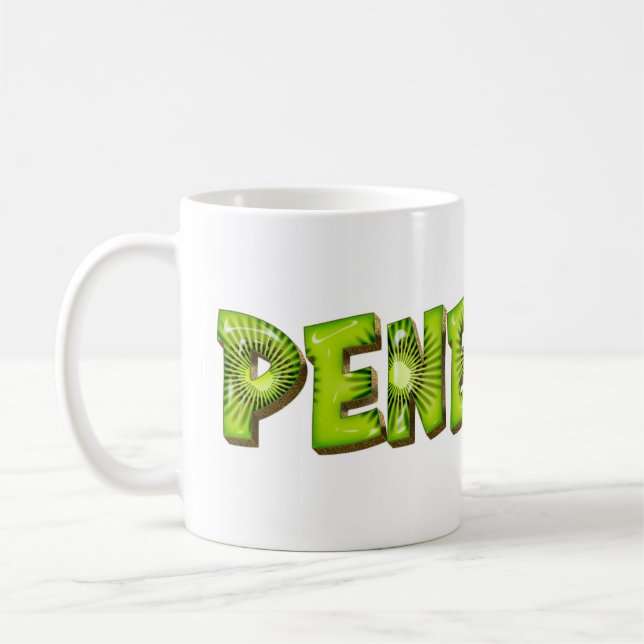 Penelope Name Kiwi Style Tasse Kaffeetasse (Links)