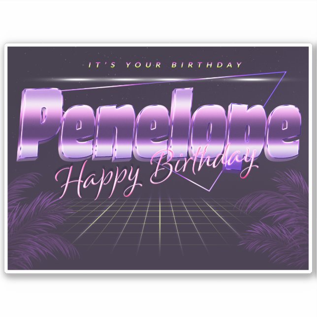 Penelope Name Vorname retro Sticker Geburtstag (Vorderseite)