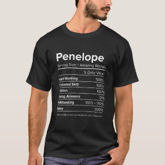 Penelope Nutrition Facts Name Personalisiert Nickn T-Shirt