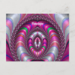 PENELOPE ~ PINK 3D-Fraktal Design ~ Postkarte