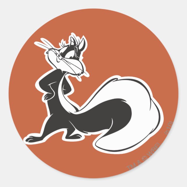 Penelope Posing Runder Aufkleber (Vorderseite)