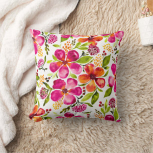 Penelope Watercolor Spritzer & Blume Reversible Kissen