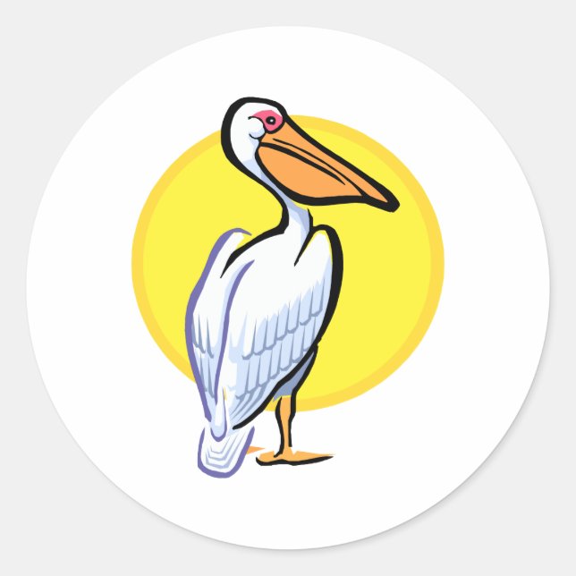 Penga Pelican Runder Aufkleber (Vorderseite)