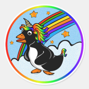 Pengicorn runder Aufkleber