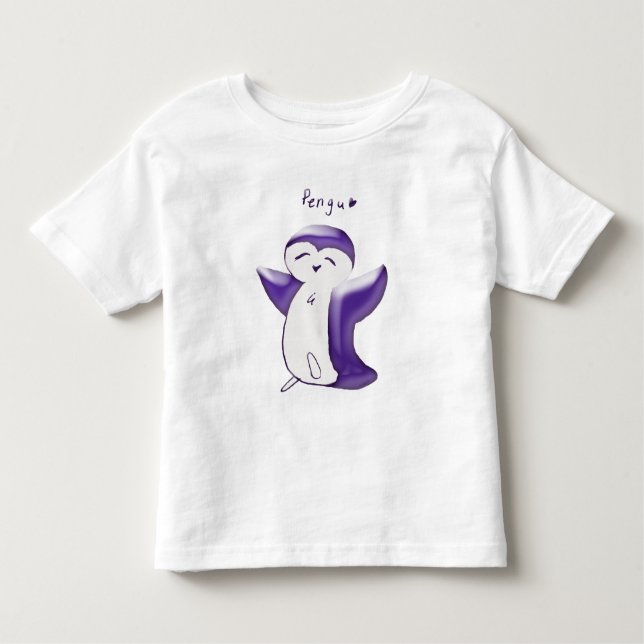 Pengu Happy Penguin(Violet) Kinderhemd Kleinkind T-shirt (Vorderseite)