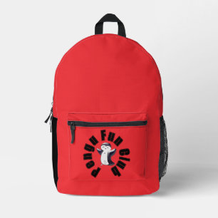 Pengu Happy Pinguin Fun Club (Black-Red) Kinder Bedruckter Rucksack