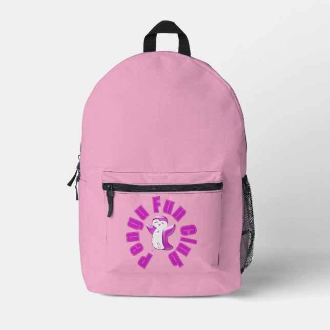 Pengu Happy Pinguin Fun Club (BP-Pink) Kinder Bedruckter Rucksack (Vorderseite)