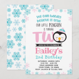 Penguin 2. Geburtstagseinladung Einladung