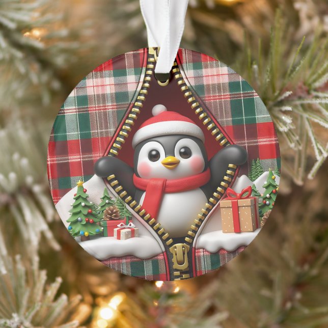 Penguin 3D Christmas Ceramic Ornament (Arbre)