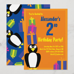 Penguin Animal Kid's Birthday Party Einladungen